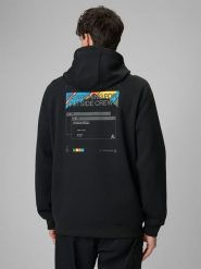 4F Bluza dresowa regular z kapturem męska - czarna XL. Czarne bluzy męskie 4f, m, bez wzorów, z dresówki, z kapturem. Za 249.99 zł.