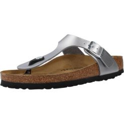 Japonki damskie Birkenstock Gizeh BF. Niebieskie klapki damskie Birkenstock, bez wzorów, z materiału, sportowe, bez obcasa. Za 309.00 zł.