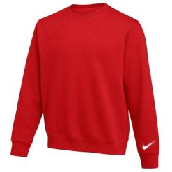 Bluza dresowa sportowa męska Park 26 Fleece Crew Swoosh. Czerwone bluzy męskie Nike, m, bez wzorów, z bawełny, bez kaptura, do piłki nożnej. Za 219.99 zł.