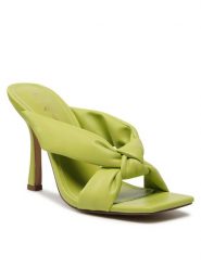 DeeZee Klapki LS5685-05 Zielony. Zielone klapki damskie DeeZee, bez wzorów, ze skóry, bez obcasa. Za 139.99 zł.