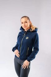 Bluza jeździecka Josie. Niebieskie bluzy damskie JD ATTACK, l, bez wzorów, z bawełny, bez kaptura. Za 332.05 zł.