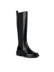 Geox Oficerki D Walk Pleasure D36TGH 04948 C9999 Czarny. Czarne kozaki damskie Geox, ze skóry, bez obcasa, na płaskiej podeszwie. Za 889.99 zł.