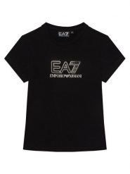 EA7 Emporio Armani T-Shirt 7G000257 AF10373 UC001 Czarny Slim Fit. Czarne t-shirty i topy dla dziewczynek EA7 Emporio Armani, bez wzorów, z bawełny, bez ramiączek. Za 249.99 zł.