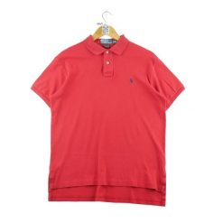 Second life - Męski polo z krótkim rękawem czerwone - Jak nowy. Czerwone buty sportowe męskie Ralph Lauren, bez zapięcia, na golfa. Za 126.86 zł.