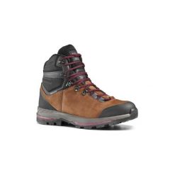Buty trekkingowe wysokie TREK 100 skórzane damskie. Fioletowe trekkingi damskie FORCLAZ, trekkingowe, climacool (adidas). Za 399.99 zł.