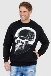 PHILIPP PLEIN Czarna bluza męska x-ray skull. Czarne bluzy męskie Philipp Plein, l, bez wzorów, bez kaptura. W wyprzedaży za 1,999.99 zł.