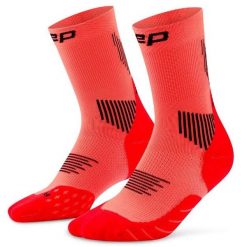 Męskie krótkie skarpety kompresyjne sportowe Core Run do połowy łydki CEP. Brązowe skarpety męskie CEP, bez wzorów, z elastanu. Za 84.00 zł.