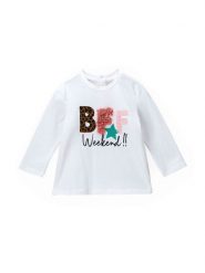 Original Marines Bluzka DCA1457NF Biały Regular Fit. Białe bluzki dla dziewczynek Original Marines, bez wzorów, z bawełny, bez kołnierzyka, bez ramiączek. Za 69.99 zł.