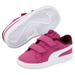 Puma Tenisówki Chłopięce Smash v2 Buck V Inf Magenta Haze - White-Fig 24. Białe trampki i tenisówki chłopięce Puma, w paski, sportowe. Za 149.00 zł.