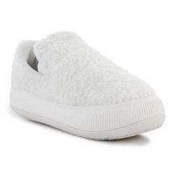 Buty do chodzenia damskie Puma Suede Mayu Slip-on Teddy W. Białe obuwie sportowe damskie Puma, bez wzorów, z materiału, wizytowe, bez zapięcia. Za 404.00 zł.