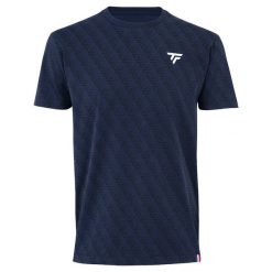 Koszulka z grafiką Tecnifibre. Niebieskie koszulki sportowe męskie TECNIFIBRE, bez wzorów, bez kołnierzyka, bez ramiączek, tenisowe. Za 214.50 zł.