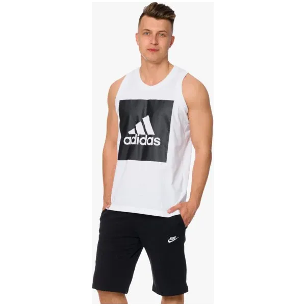 Adidas Tank Ess Tank , biały, rozmiar XXL. Białe t-shirty męskie Adidas, l, bez wzorów, z materiału, bez kołnierzyka. W wyprzedaży za 79.99 zł.