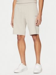 Calvin Klein Szorty sportowe Micro Logo K10K111208 Beżowy Regular Fit. Brązowe krótkie spodenki sportowe męskie Calvin Klein, m, bez wzorów, z bawełny. Za 209.99 zł.
