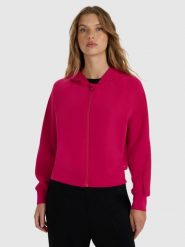 4F Bluza dresowa rozpinana z modalem damska - różowa L. Czerwone bluzy sportowe damskie 4f, l, bez wzorów, z dresówki, z kapturem. W wyprzedaży za 189.99 zł.