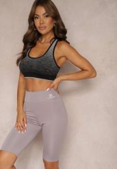 Jasnofioletowe Szorty w Stylu Kolarek High Waist Wykończone Gumką w Pasie Elenea. Fioletowe szorty damskie Renee, s, bez wzorów, z podwyższonym stanem. Za 9.99 zł.