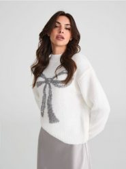 Sweter - wielobarwny. Swetry damskie Sinsay, l, bez wzorów, wizytowe, bez kołnierzyka, bez ramiączek, bez kaptura. Za 69.99 zł.
