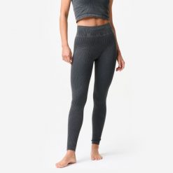 Legginsy do jogi i pilatesu damskie Domyos seamless. Szare legginsy damskie DOMYOS, xs, bez wzorów, z elastanu. Za 129.99 zł.