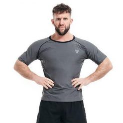 Koszulka treningowa męska RDX M1. Szare koszulki sportowe męskie RDX SPORTS, l, bez wzorów, z materiału, bez kołnierzyka, bez ramiączek, na fitness i siłownię. Za 97.99 zł.