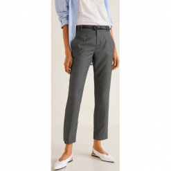 Mango - Spodnie David33. Szare spodnie materiałowe damskie marki Mango, w paski, z materiału. Za 139.90 zł.