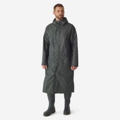 Płaszcz długi Solognac 500 wodoodporny. Brązowe kurtki męskie SOLOGNAC, s, bez wzorów, z materiału, sportowe, bez kaptura. Za 199.99 zł.