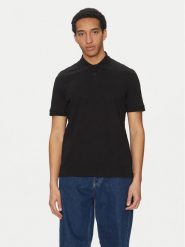 BOSS Polo Pe_Interlock 50520109 Czarny Regular Fit. Czarne koszulki polo męskie Boss, m, bez wzorów, z bawełny, bez ramiączek. Za 269.99 zł.