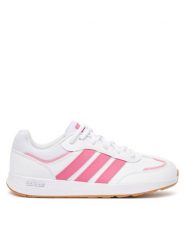 Adidas Sneakersy Tensaur Switch JI1054 Biały. Białe buty sportowe dziewczęce Adidas, bez wzorów, ze skóry, bez zapięcia. Za 159.99 zł.