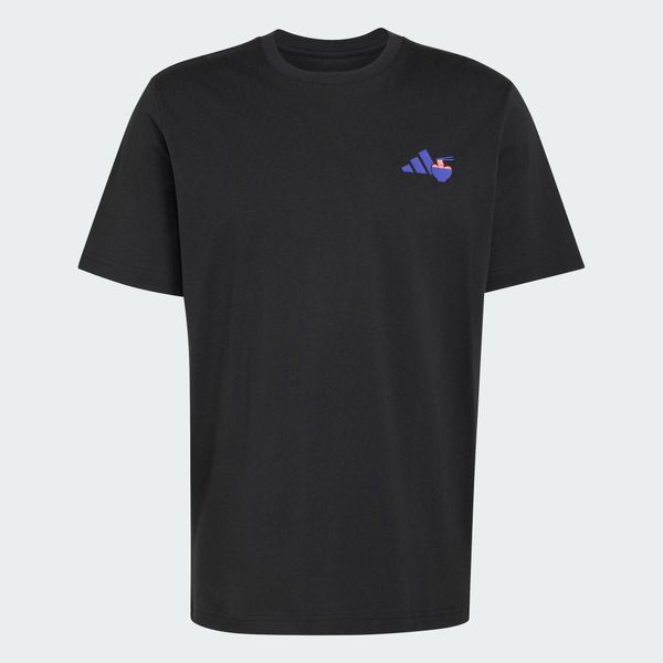 KOSZULKA Z GRAFIKĄ RAMEN. Czarne koszulki sportowe męskie Adidas, xl, bez wzorów, z bawełny, bez kołnierzyka, bez ramiączek. Za 149.00 zł.