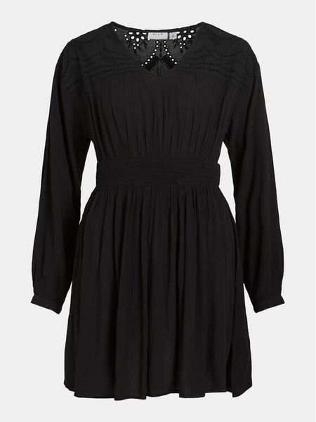 Vila Sukienka codzienna Mesa 14092006 Czarny Loose Fit. Czarne sukienki damskie Vila, na co dzień, bez wzorów, z wiskozy, bez kołnierzyka, bez ramiączek, proste. Za 129.99 zł.