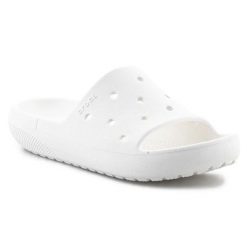 Klapki Crocs Classic Slide v2 U 209401-100 białe. Białe klapki damskie bez wzorów, casualowe, bez obcasa. Za 239.37 zł.