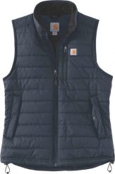 Carhartt Kamizelka Damska Carhartt Gilliam Vest Navy. Niebieskie kurtki damskie Carhartt, bez wzorów, bez kaptura. Za 334.28 zł.