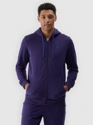 4F Bluza dresowa rozpinana z kapturem męska - granatowa S. Niebieskie bluzy męskie 4f, m, bez wzorów, z bawełny, z kapturem. W wyprzedaży za 119.99 zł.
