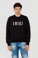 AMIRI Czarna bluza męska z dużym białym logo. Czarne bluzy męskie Amiri, m, bez wzorów, bez kołnierzyka. W wyprzedaży za 1,599.99 zł.