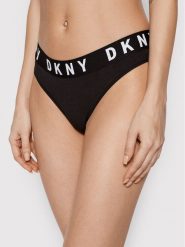 DKNY Stringi DK4529 Czarny. Czarne stringi damskie DKNY, l, bez wzorów, z bawełny. Za 69.99 zł.