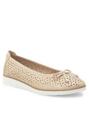 Clara Barson Baleriny WYL3650-2 Beżowy. Brązowe baleriny damskie Clara Barson, bez wzorów, ze skóry, bez obcasa. Za 89.99 zł.