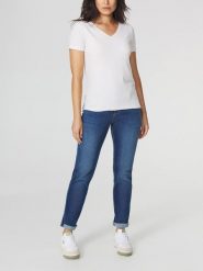 Damska koszulka z dzianiny TBS Adina. Białe t-shirty damskie TBS, m, bez wzorów, z bawełny, eleganckie, bez kołnierzyka. Za 169.00 zł.