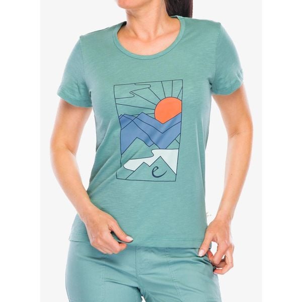 Koszulka bawełniana damska Edelrid Highball T-Shirt V. Zielone koszulki sportowe damskie EDELRID, bez wzorów, z bawełny, bez kołnierzyka, bez ramiączek. Za 135.99 zł.