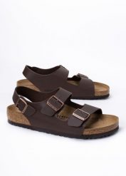 Sandały Unisex Birkenstock Milano BF (34701). Brązowe sandały męskie Birkenstock, z materiału, bez zapięcia. Za 329.00 zł.
