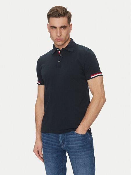 Geox Polo M5510L T3240 F1624 Granatowy Regular Fit. Niebieskie koszulki polo męskie Geox, l, bez wzorów, z bawełny, bez ramiączek. Za 159.99 zł.