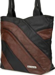 Beltimore Czarno- brązowa Skórzana Damska Torba na Ramię Beltimore L38. Brązowe torby na ramię damskie Beltimore, bez wzorów, bez dodatków. Za 208.99 zł.