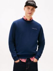 Tommy Jeans Bluza Mężczyźni Bawełna niebieski, L. Niebieskie bluzy męskie Tommy Jeans, l, bez wzorów, z bawełny, bez kaptura. Za 329.95 zł.