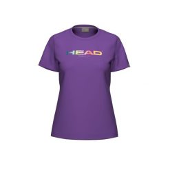 RAINBOW T-Shirt Women. Fioletowe koszulki sportowe damskie Head, bez wzorów, bez kołnierzyka, bez ramiączek, tenisowe. W wyprzedaży za 136.00 zł.