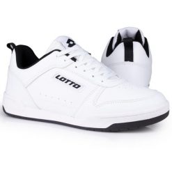 Buty męskie trampki sportowe Lotto TOCO BC. Białe trampki męskie Lotto, bez wzorów, z materiału, klasyczne, bez zapięcia. Za 139.00 zł.