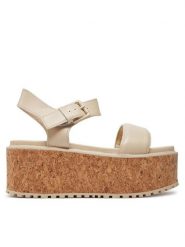Lasocki Sandały WYL3440-3Z Beżowy. Brązowe sandały damskie Lasocki, bez wzorów, ze skóry, bez obcasa, na koturnie, bez zapięcia. Za 269.99 zł.