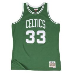 Koszulka Nba Boston Celtics Larry Bird. Zielone koszulki sportowe męskie Mitchell & Ness, bez wzorów, z jersey, bez kołnierzyka, bez ramiączek, do koszykówki. Za 470.50 zł.