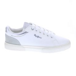 Tenisówki Pepe Jeans Model Kenton Court W Kolor Biały. Białe obuwie sportowe damskie Pepe Jeans, bez wzorów, z jeansu, sportowe, bez zapięcia. Za 249.99 zł.