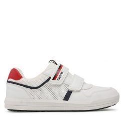 Sneakersy Geox. Czarne trampki i tenisówki chłopięce Geox, bez wzorów, bez zapięcia. Za 249.99 zł.