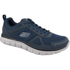 Buty do biegania męskie, Skechers Track-Scloric. Niebieskie buty sportowe męskie Skechers, z materiału, bez zapięcia, do biegania. Za 249.99 zł.