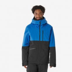 Kurtka narciarska i snowboardowa męska Quechua 500 AM. Czarne kurtki sportowe męskie WED'ZE, na zimę, m, bez wzorów, z materiału, narciarskie. Za 579.99 zł.