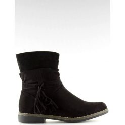 Botki damskie czarne 4169 Black. Czarne botki damskie ButyModne, bez obcasa, na płaskiej podeszwie, bez zapięcia. W wyprzedaży za 98.84 zł.