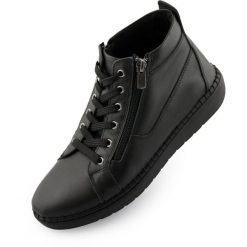 Eleganckie skórzane trampki dla kobiet Nell 7026 czarne - Styl i komfort. Czarne trampki i tenisówki damskie ENELL, bez wzorów, eleganckie, bez zapięcia. Za 345.99 zł.